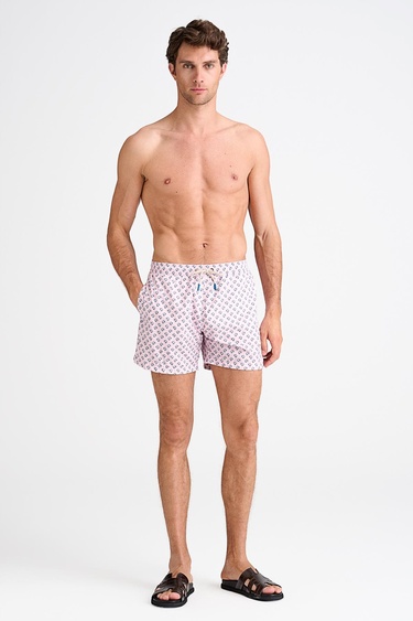  Erkek Pembe Desenli Mayo Şort