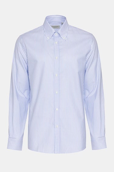  Erkek Açık Mavi Düğmeli Yaka Cooper Fit Oxford Spor Gömlek