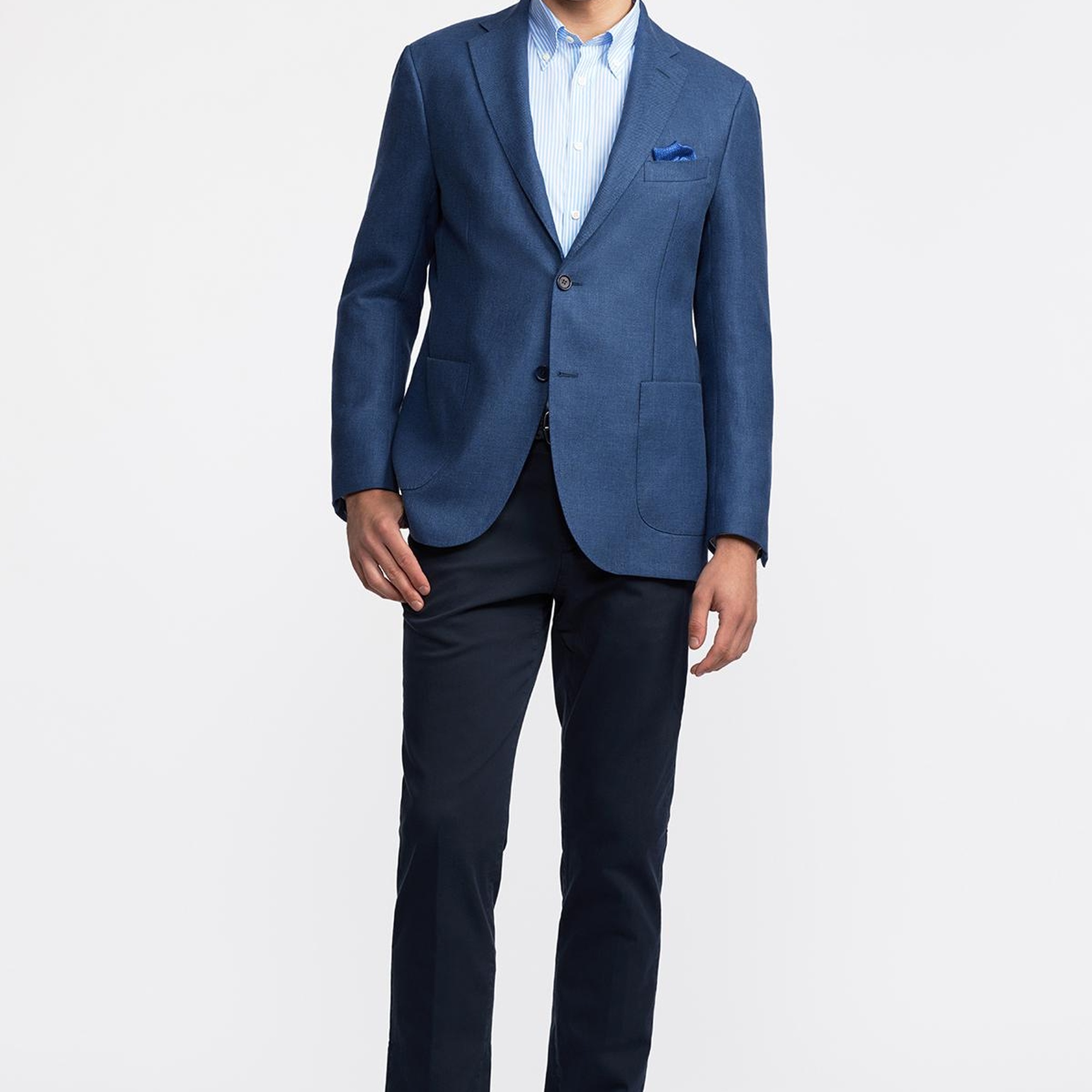 Erkek Delfino Lacivert Keten Ceket