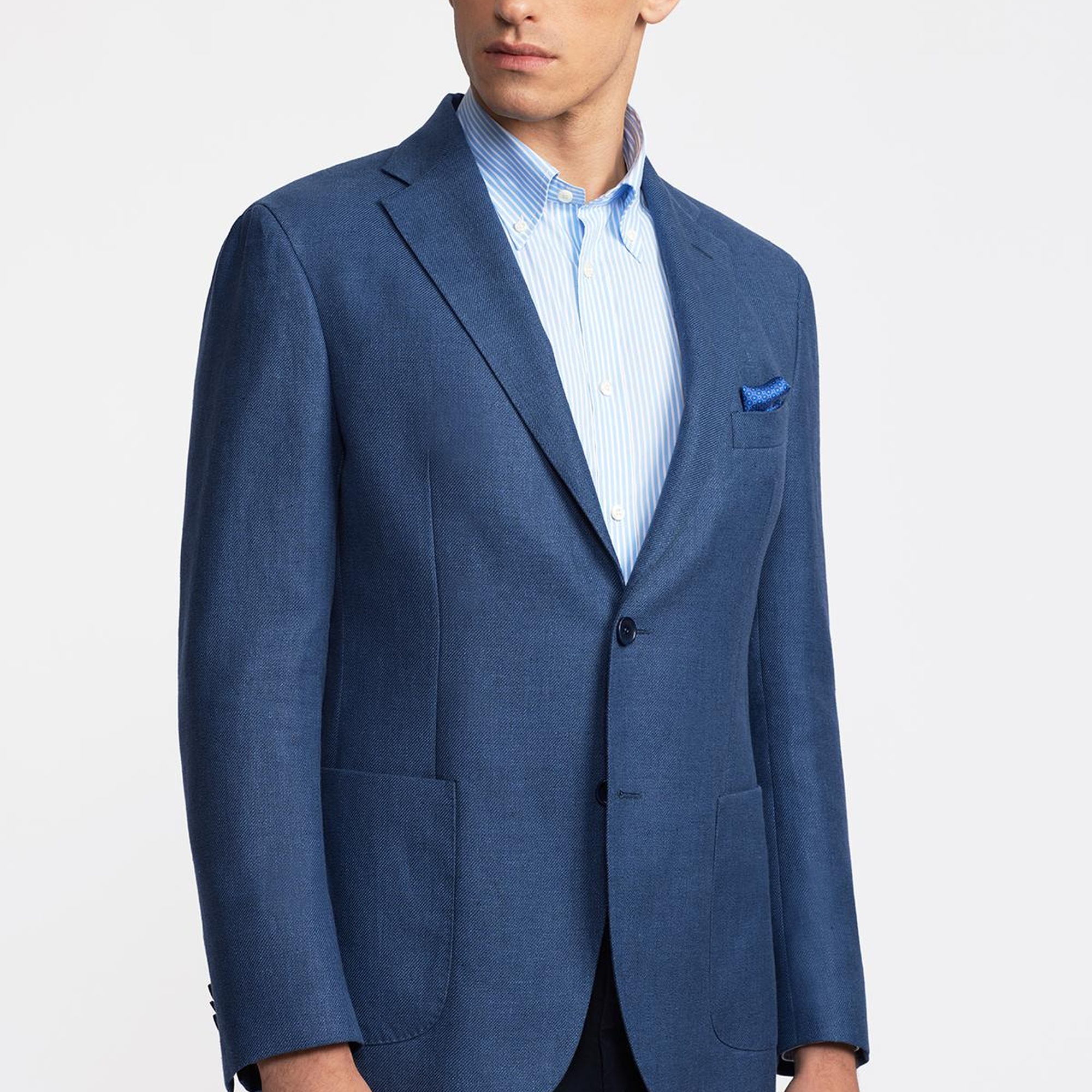 Erkek Delfino Lacivert Keten Ceket