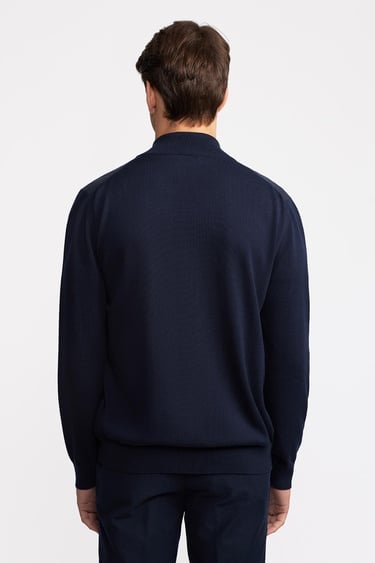  Erkek Lacivert Düğmeli Cep Detaylı Hırka