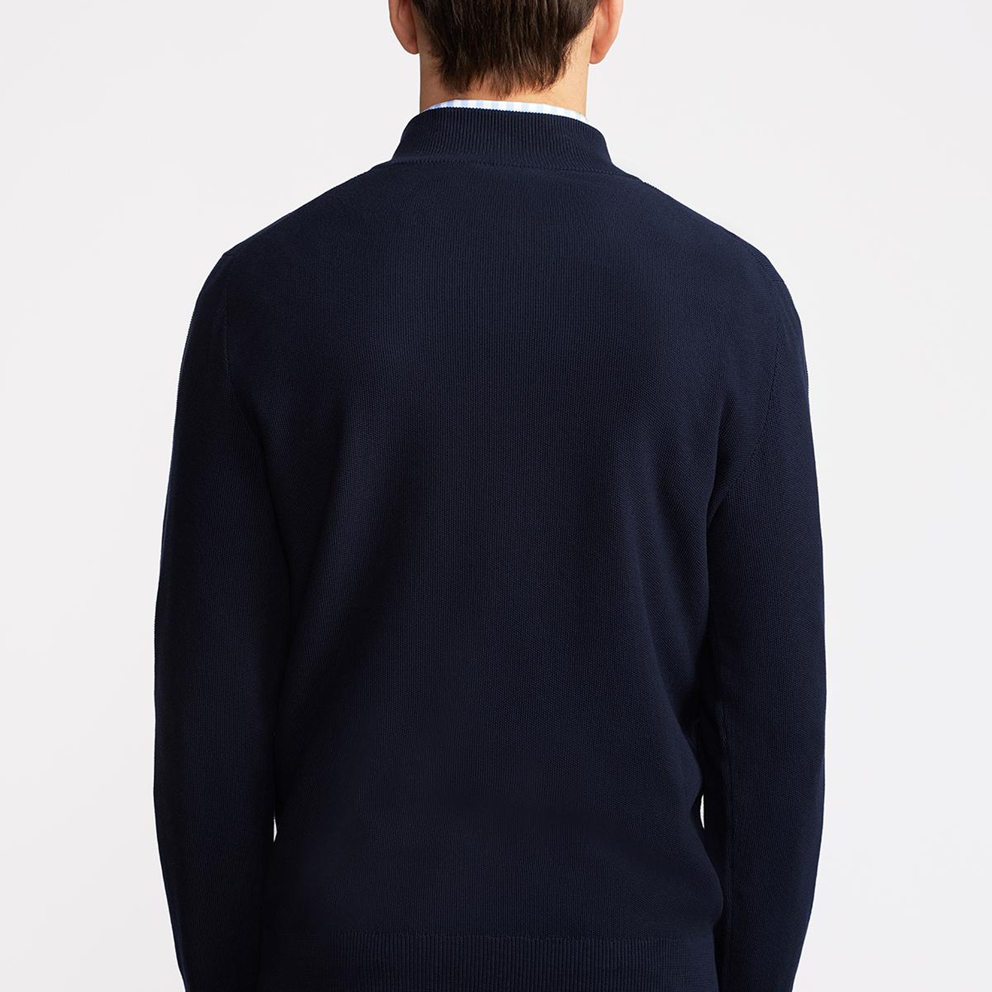 Erkek Lacivert Yarım Fermuarlı Hırka