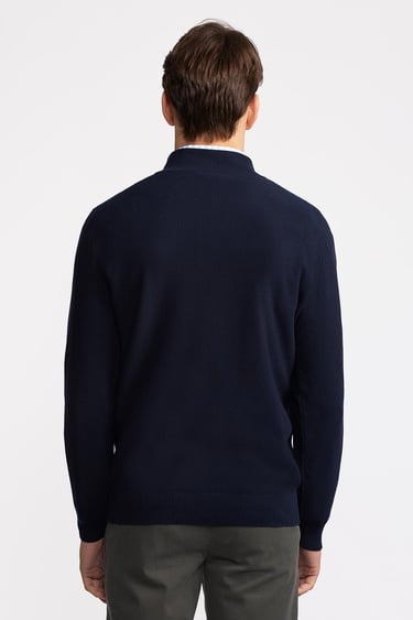  Erkek Lacivert Yarım Fermuarlı Hırka