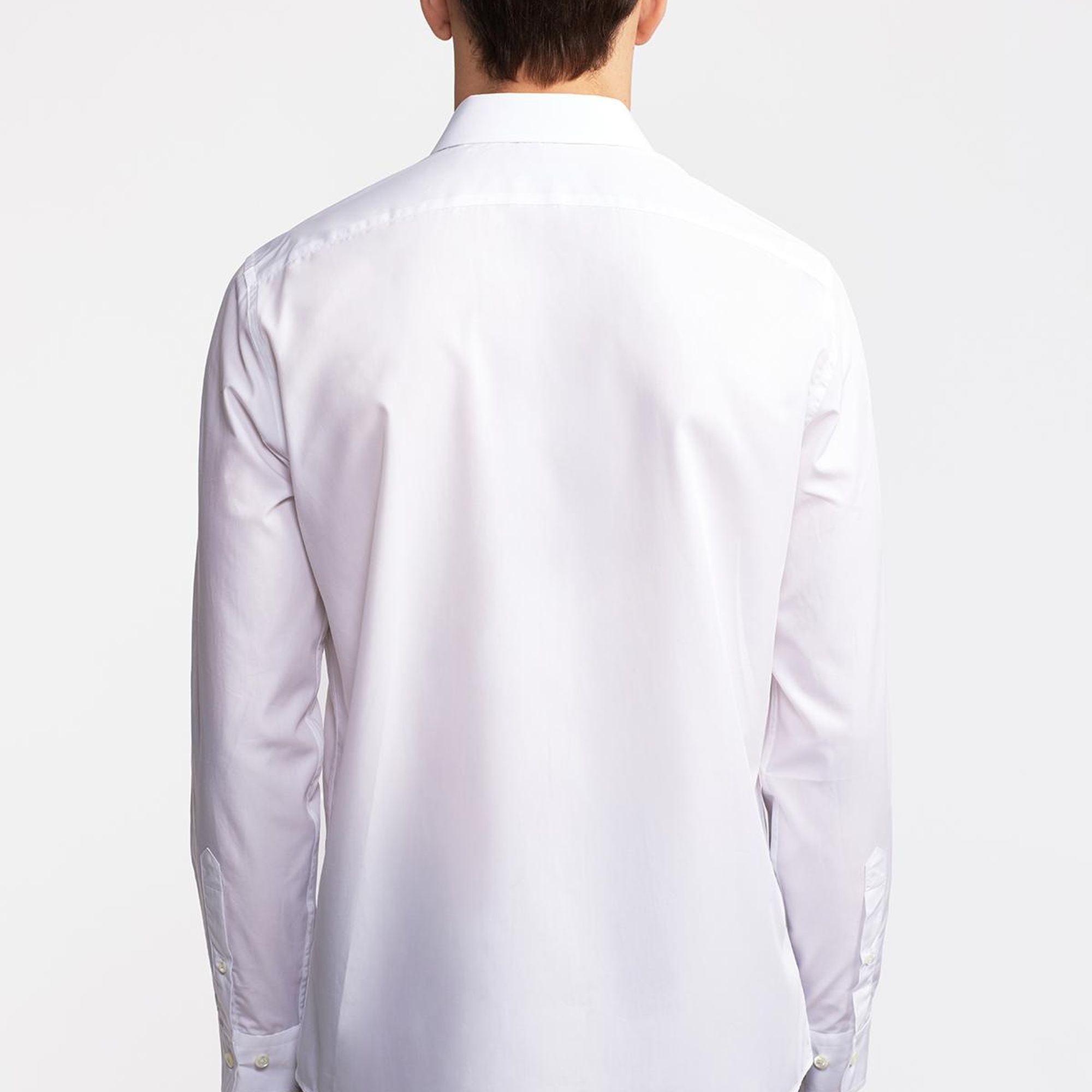 Erkek Beyaz Cooper Fit Kravat Yaka Klasik Gömlek