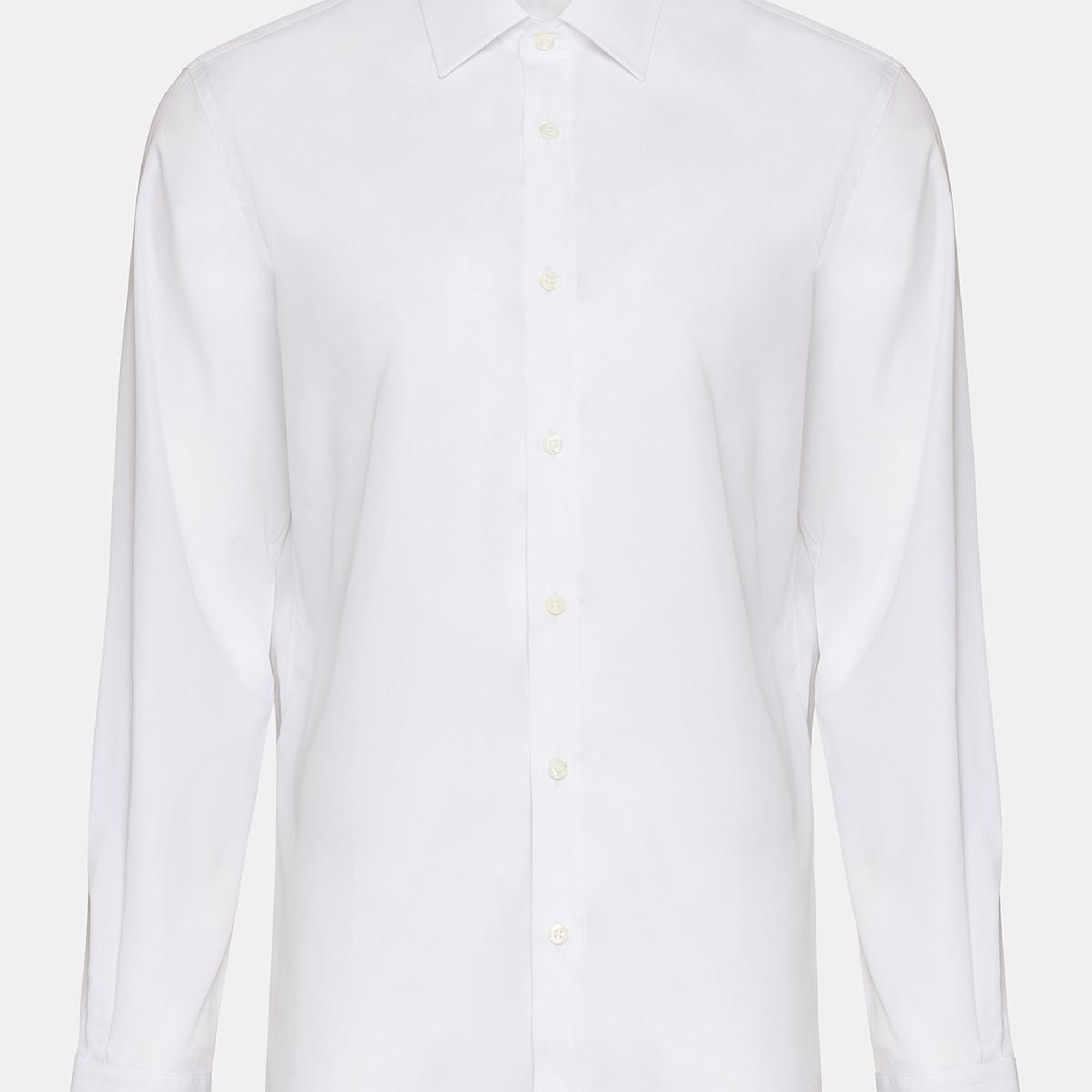 Erkek Beyaz Cooper Fit Kravat Yaka Klasik Gömlek