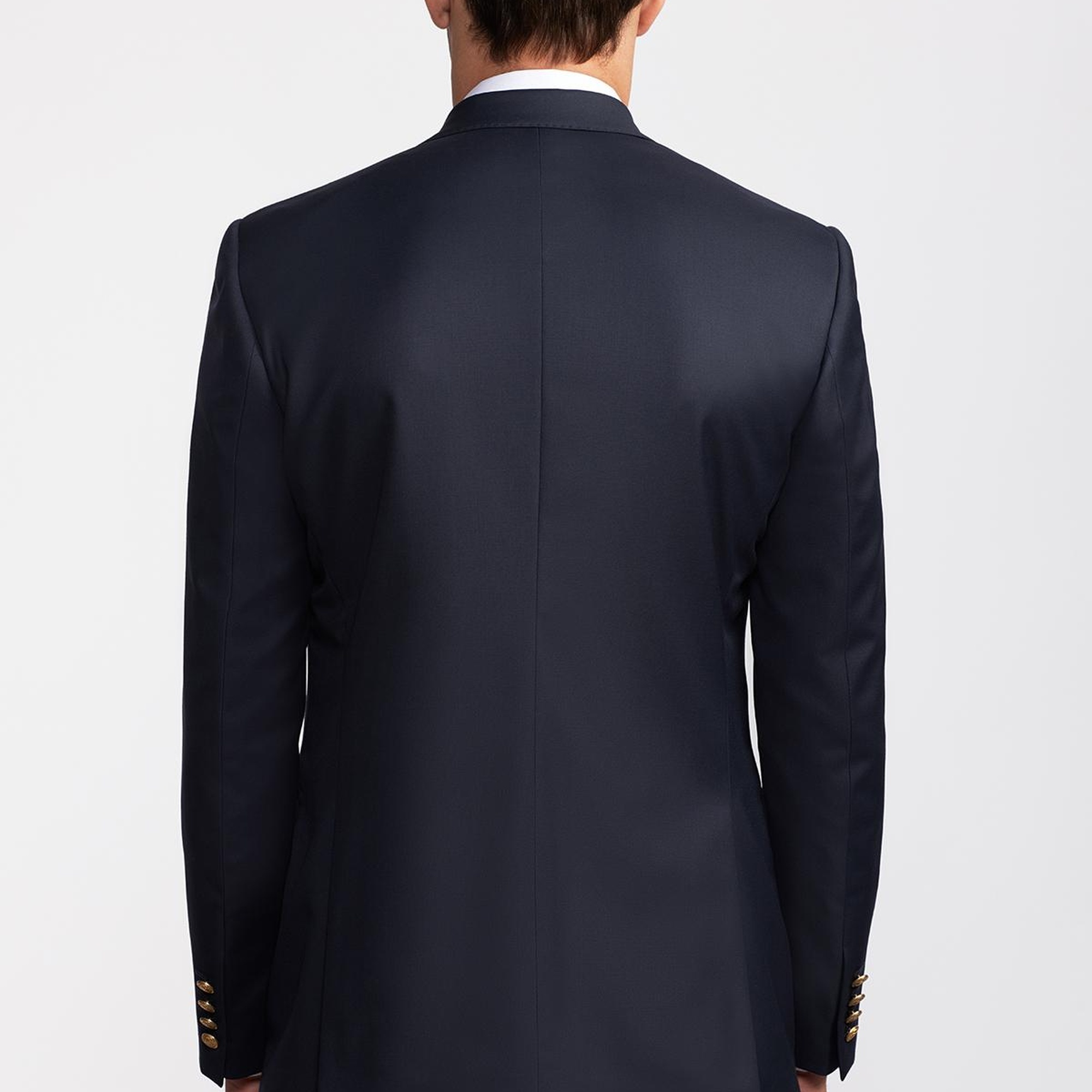 Erkek Lacivert Mono Yaka Yün Delfino Blazer Ceket