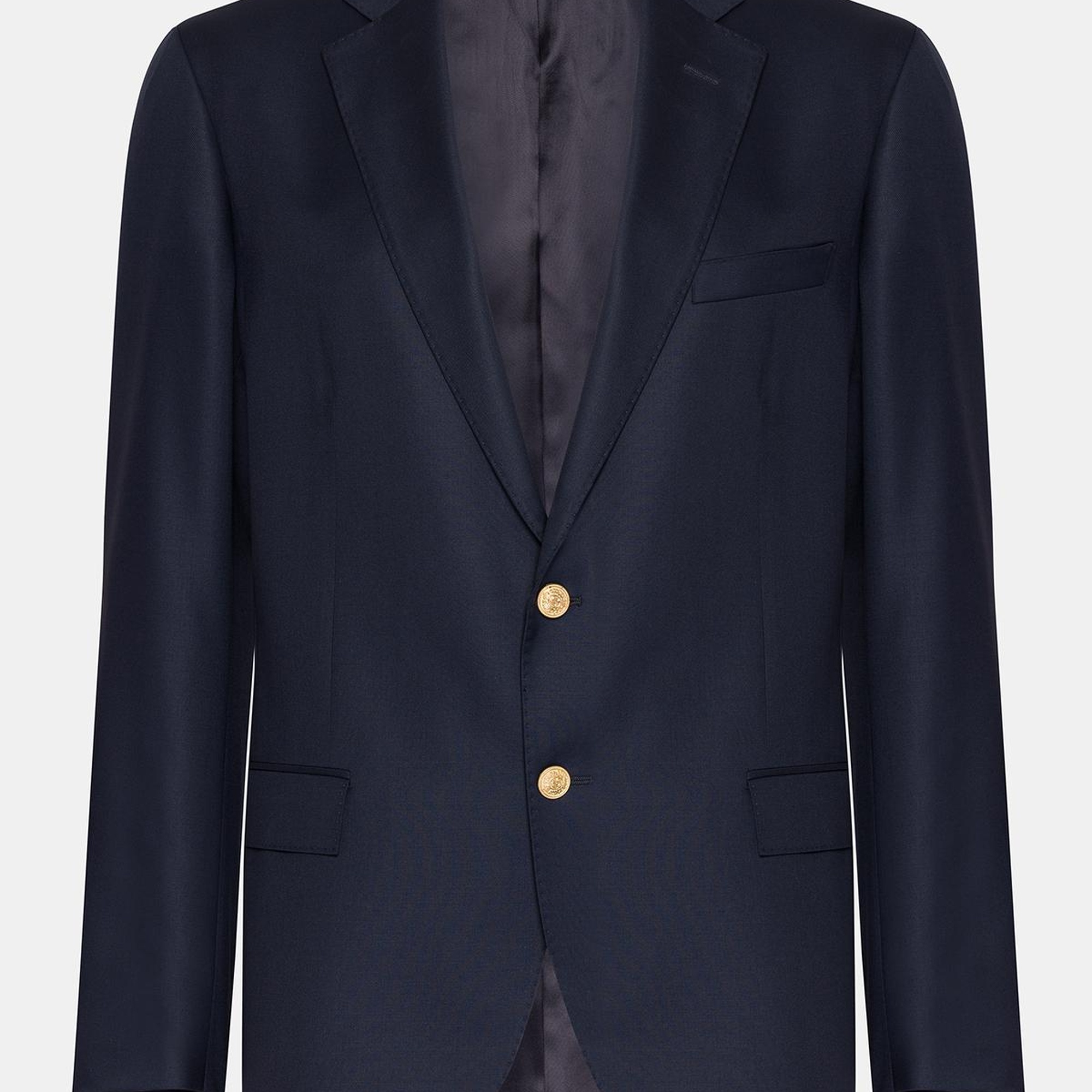 Erkek Lacivert Mono Yaka Yün Delfino Blazer Ceket