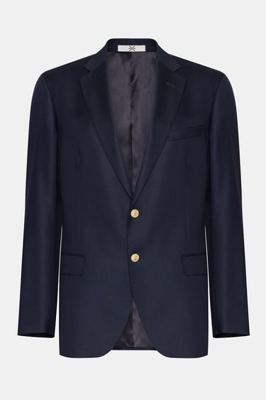  Erkek Lacivert Mono Yaka Yün Delfino Blazer Ceket