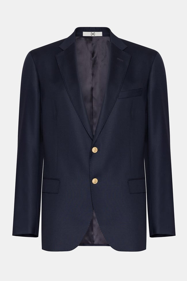  Erkek Lacivert Mono Yaka Yün Delfino Blazer Ceket