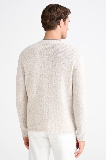  Erkek Vizon Pamuklu Bisiklet Yaka Triko