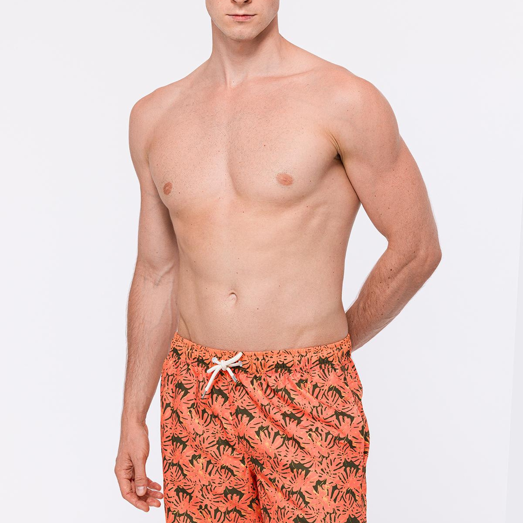 Erkek Pembe Baskılı Mayo Şort