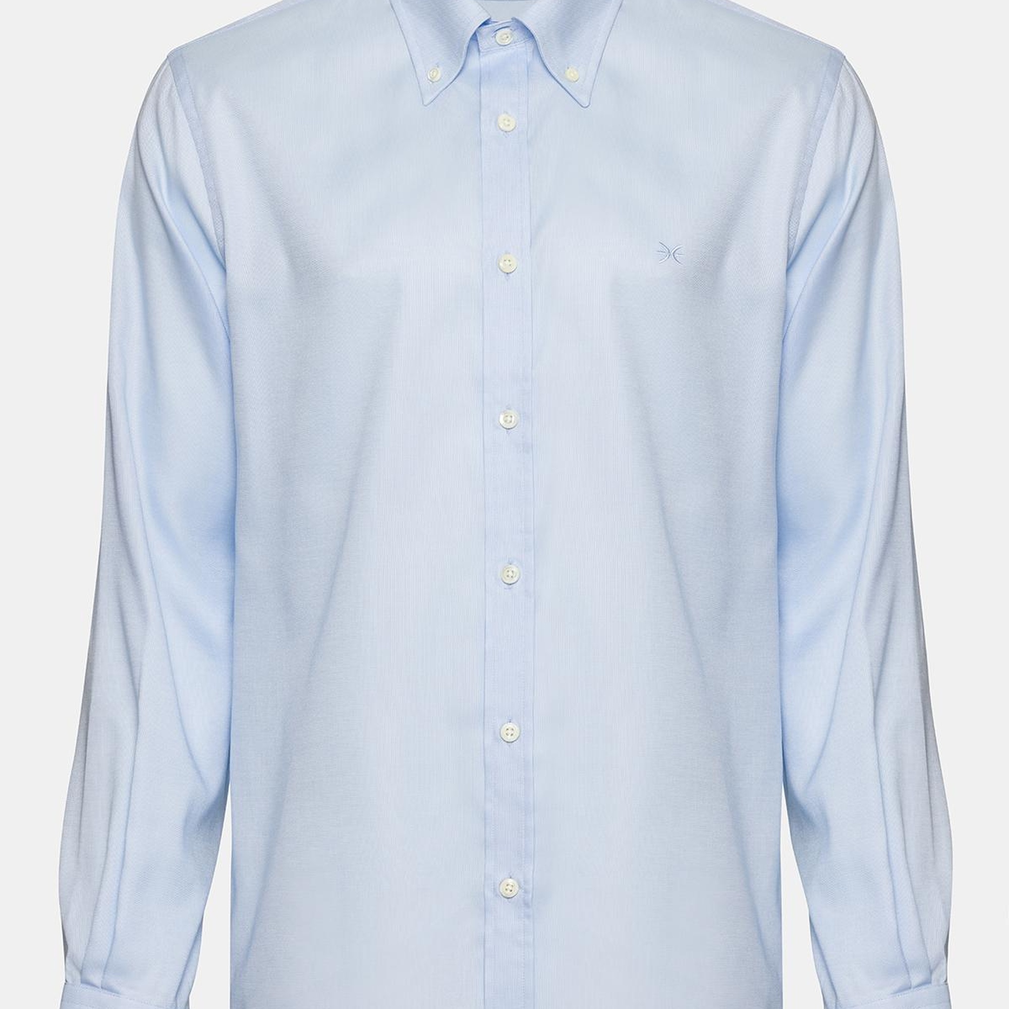Erkek Açık Mavi Cooper Fit Düğmeli Yaka Klasik Gömlek
