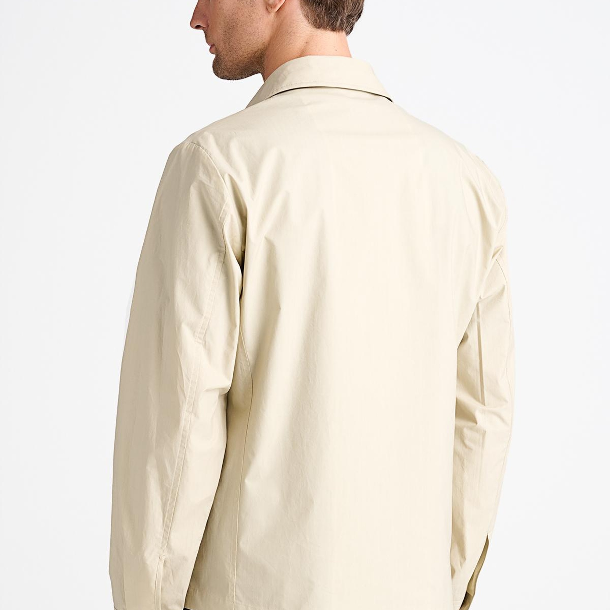 Erkek Bej Paraşüt Kumaşlı Gömlek Ceket