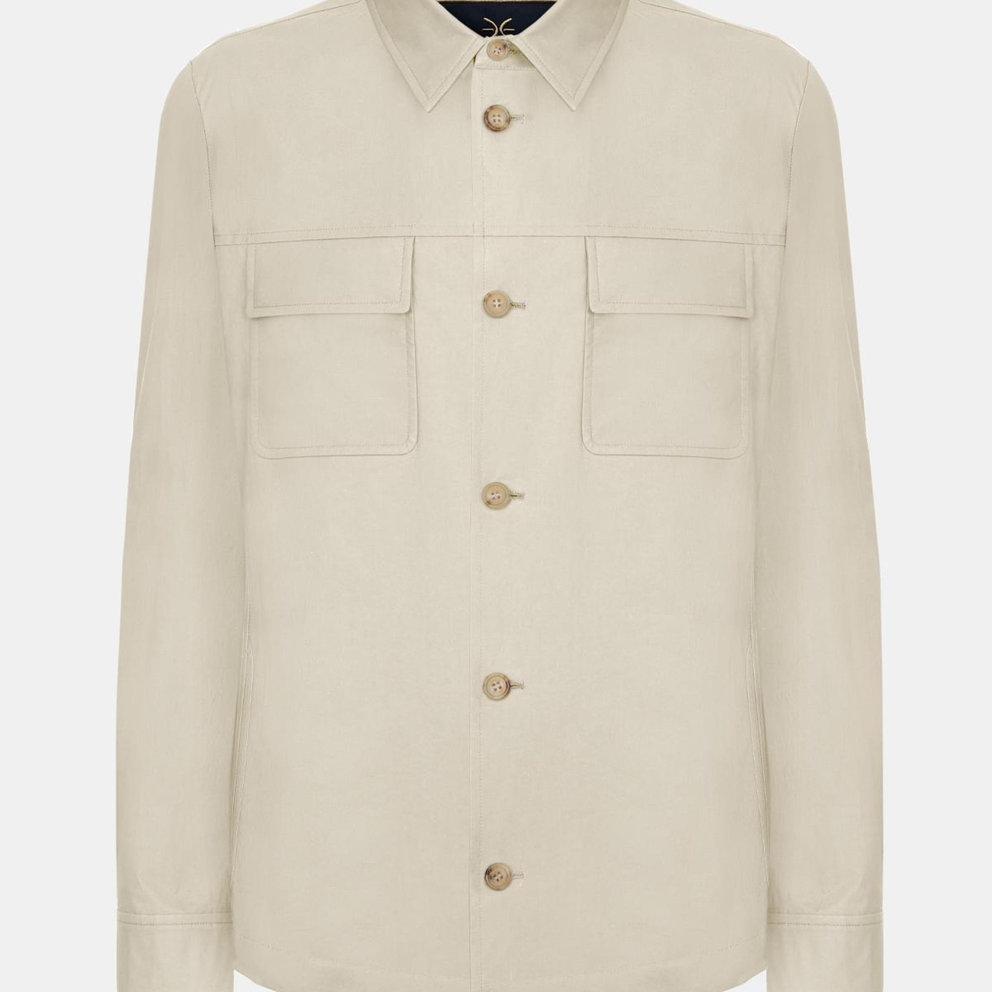 Erkek Bej Paraşüt Kumaşlı Gömlek Ceket