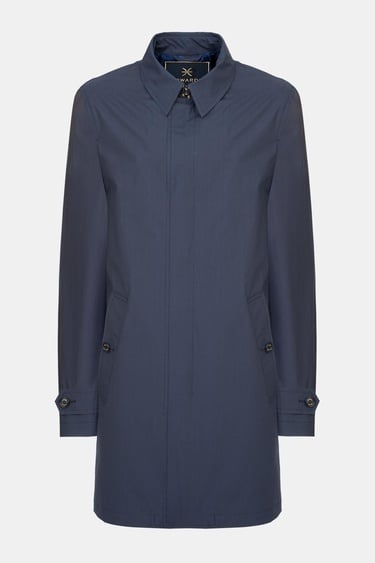  Erkek Lacivert Paraşüt Kumaşlı Trençkot