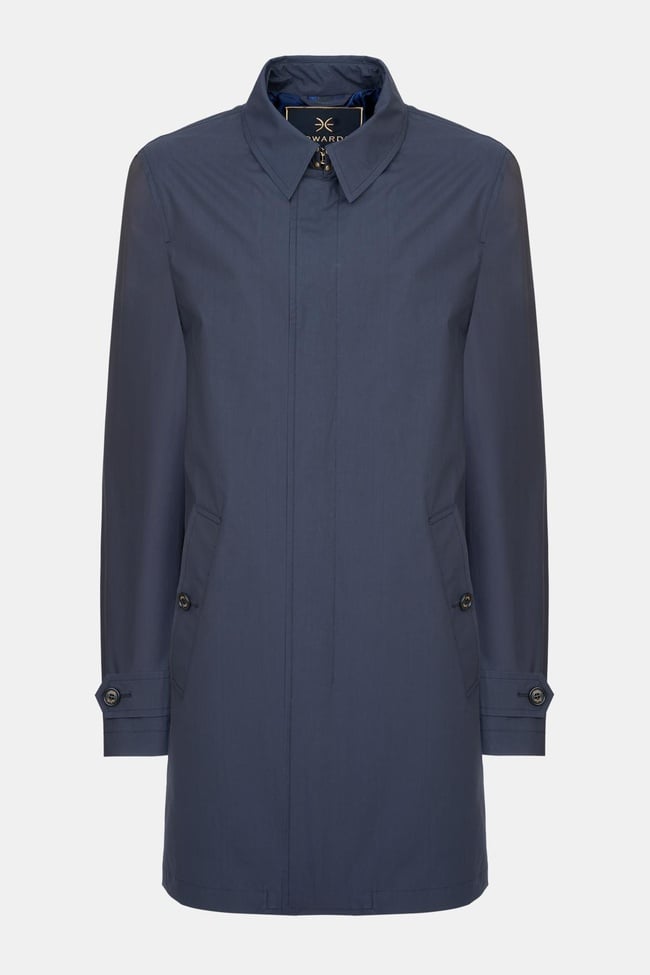  Erkek Lacivert Paraşüt Kumaşlı Trençkot