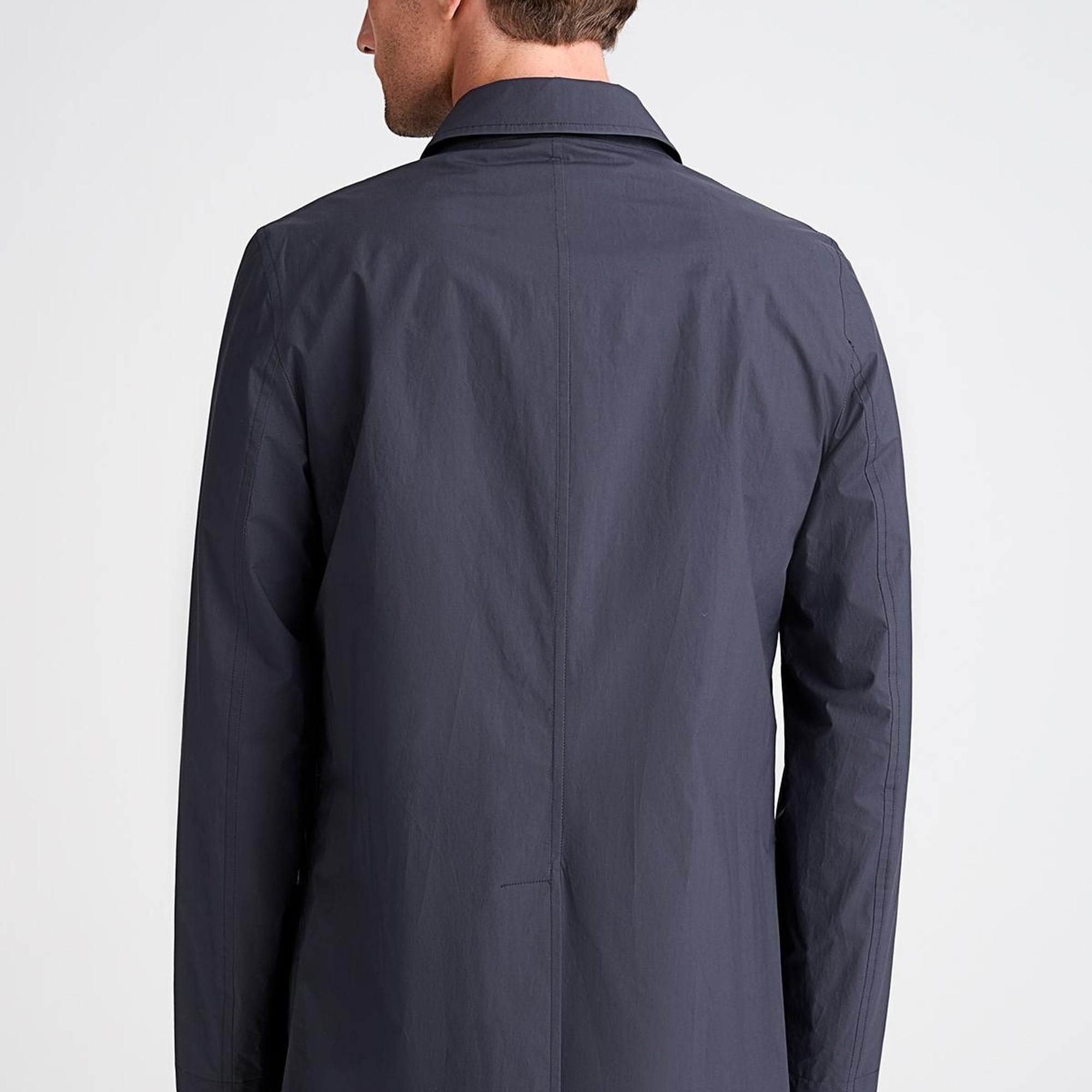 Erkek Lacivert Paraşüt Kumaşlı Trençkot