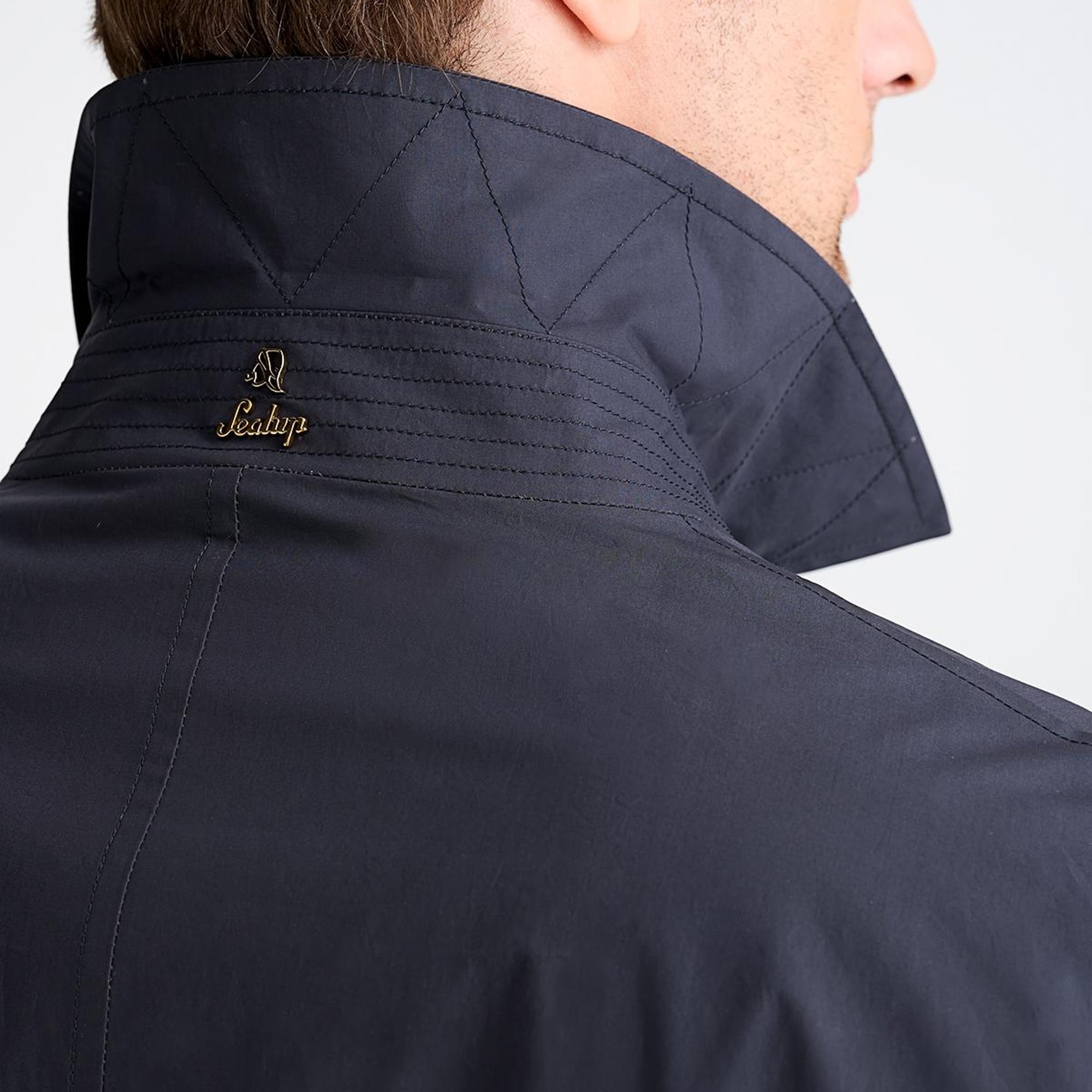 Erkek Lacivert Paraşüt Kumaşlı Trençkot