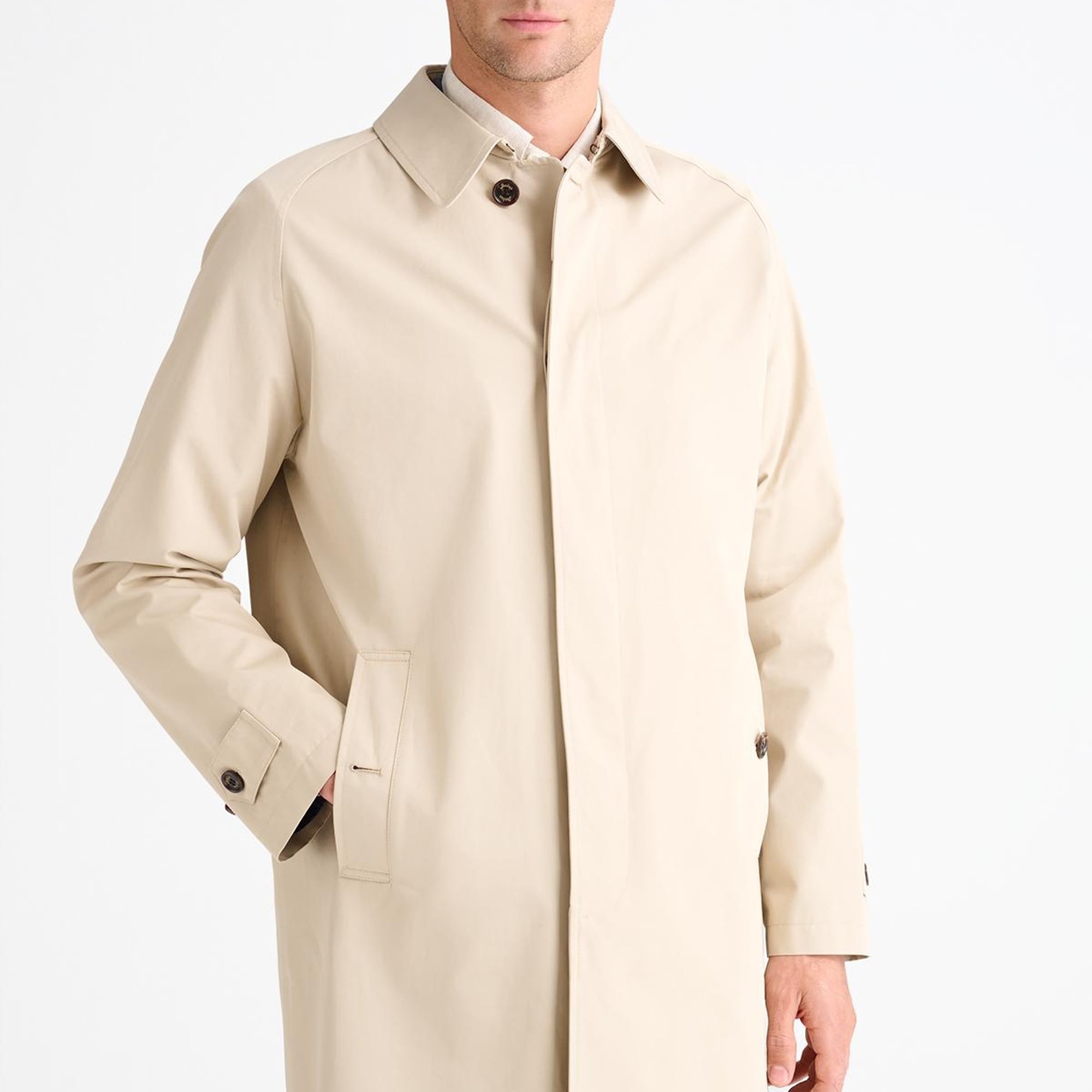 Erkek Bej Reglan Kollu Trençkot