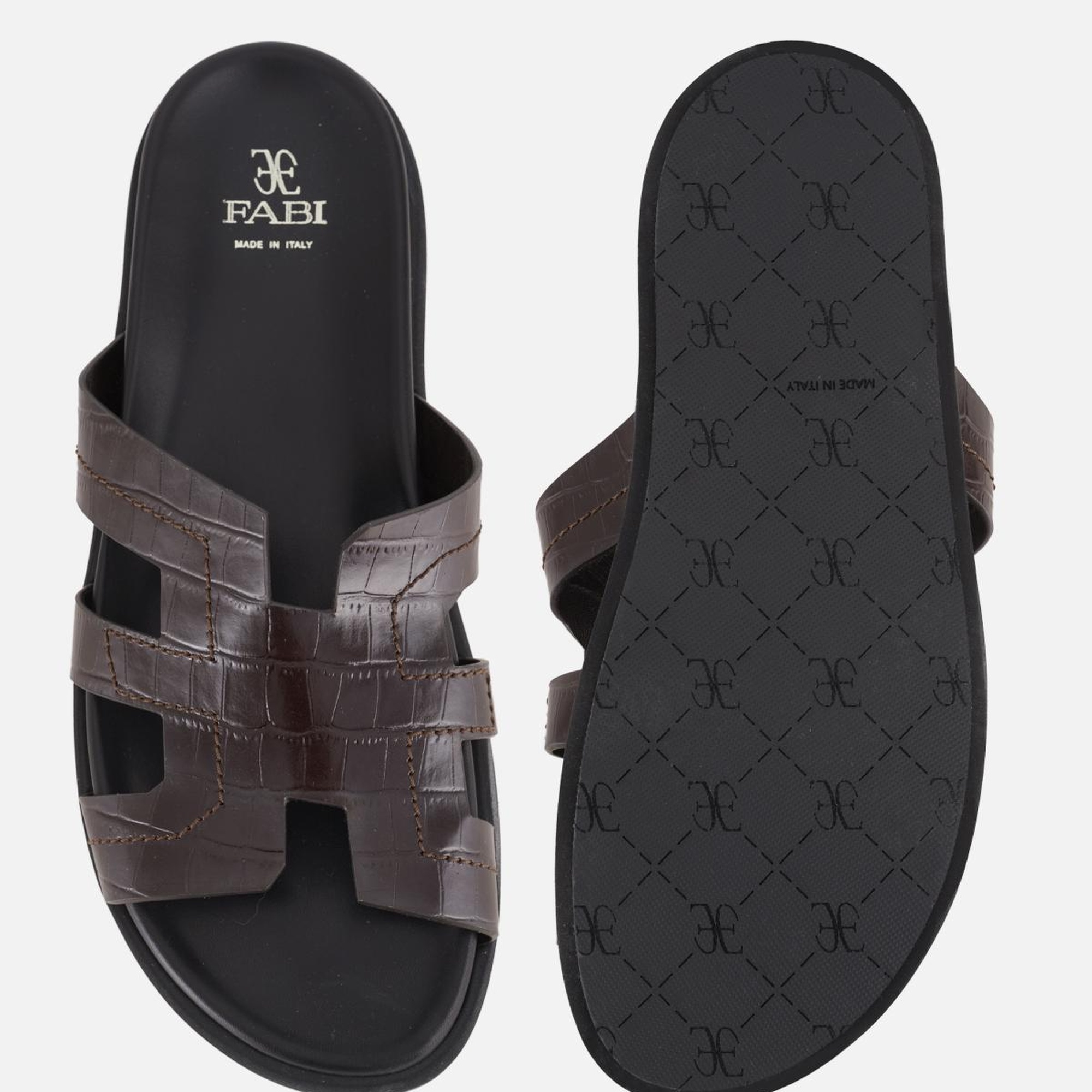 Erkek Kahverengi Deri Sandalet