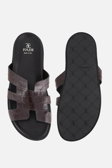  Erkek Kahverengi Deri Sandalet