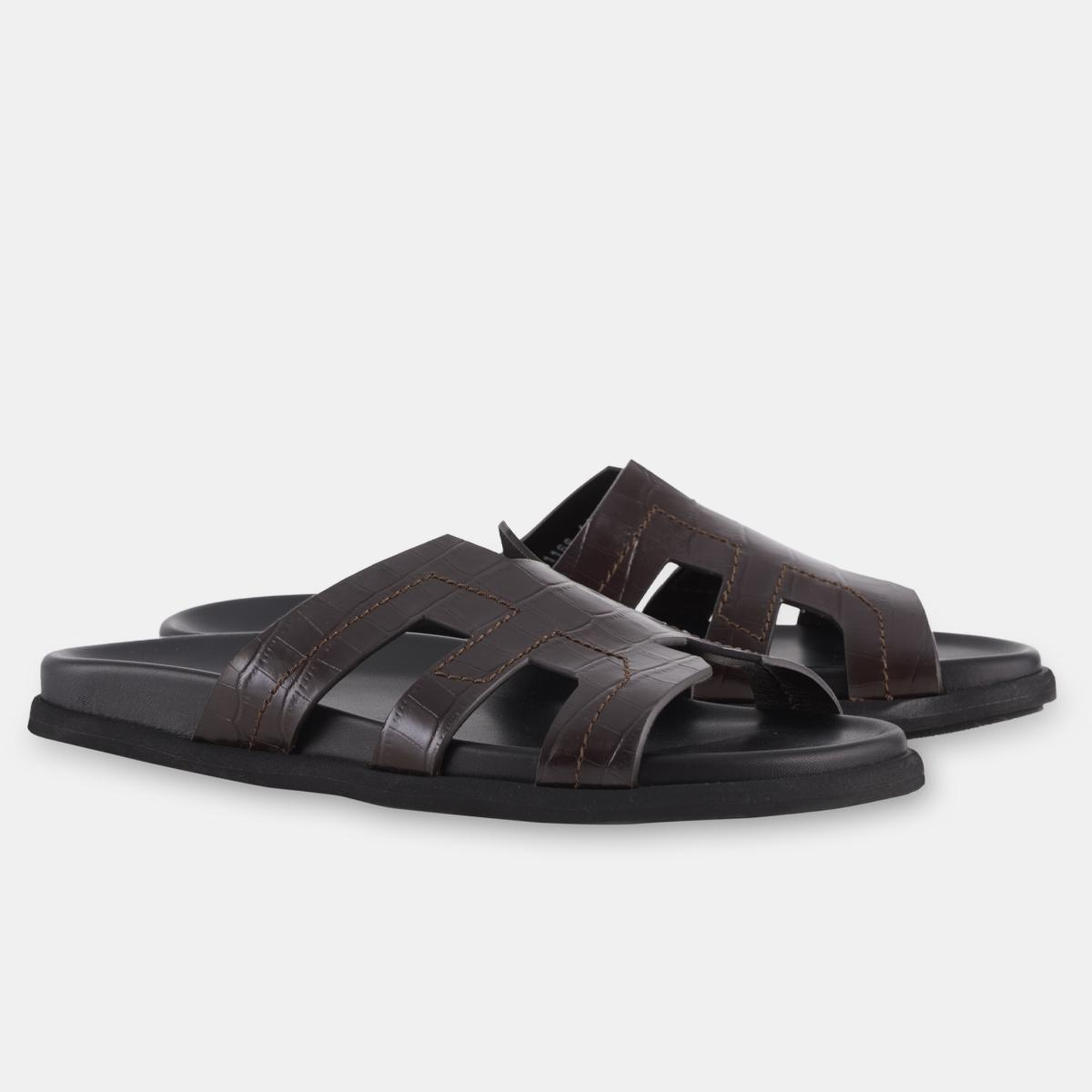 Erkek Kahverengi Deri Sandalet