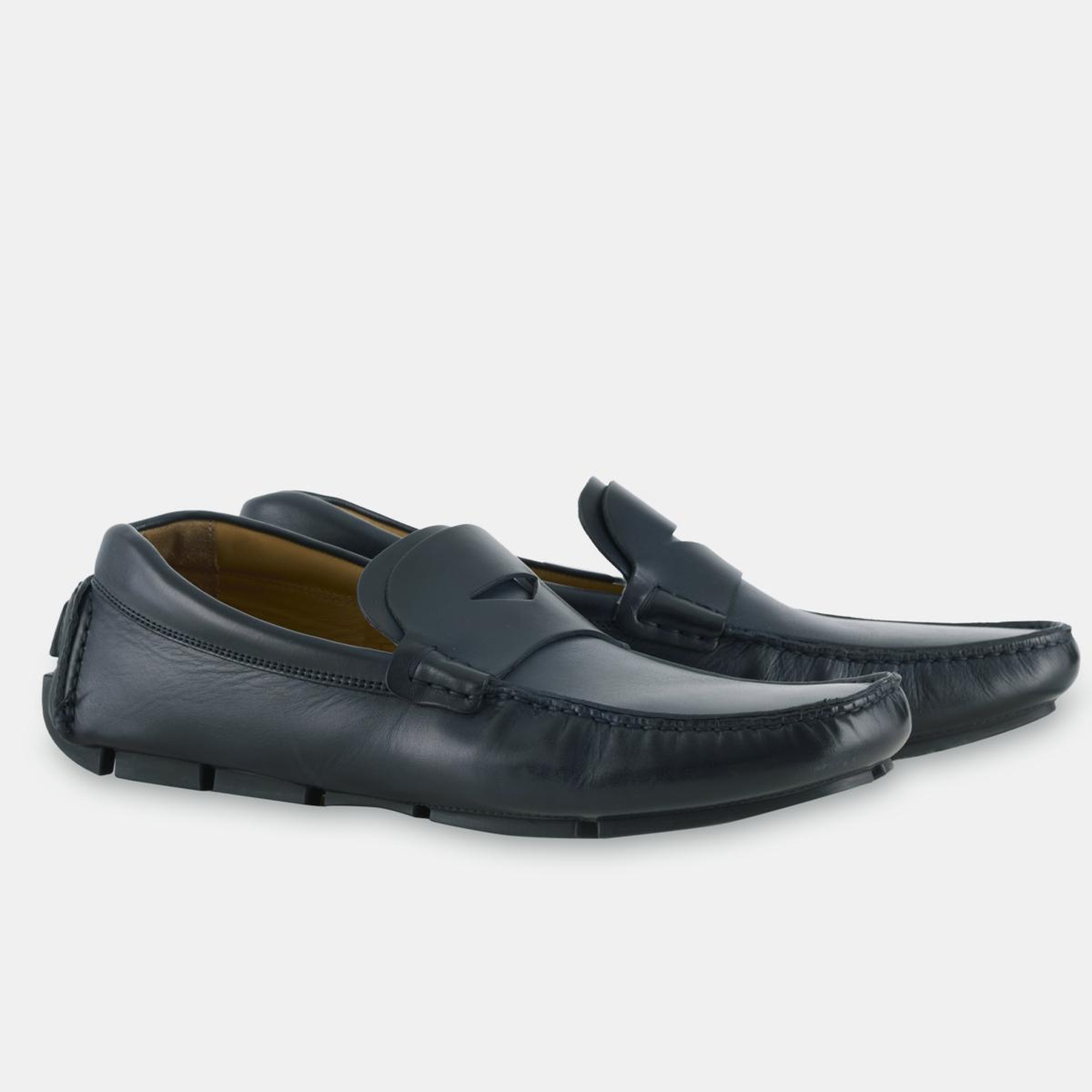 Erkek Mavi Deri Loafer