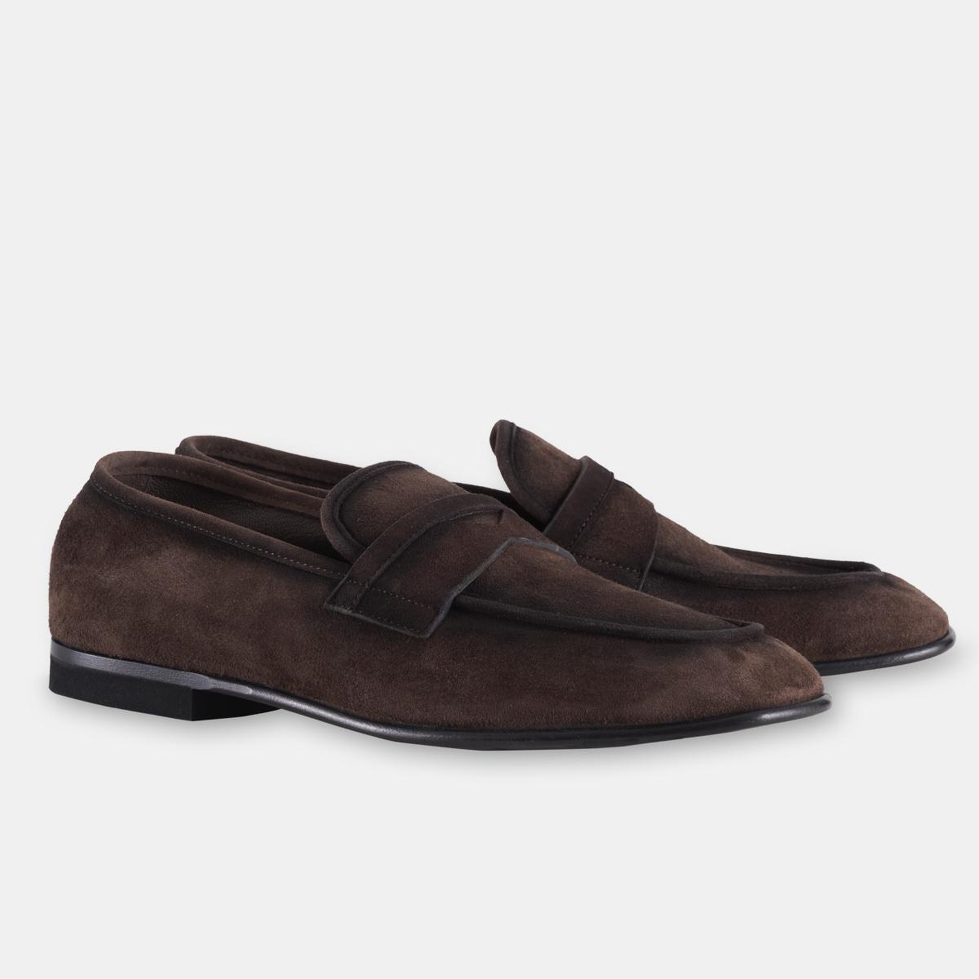 Erkek Kahverengi Deri Bağcıksız Klasik Ayakkabı