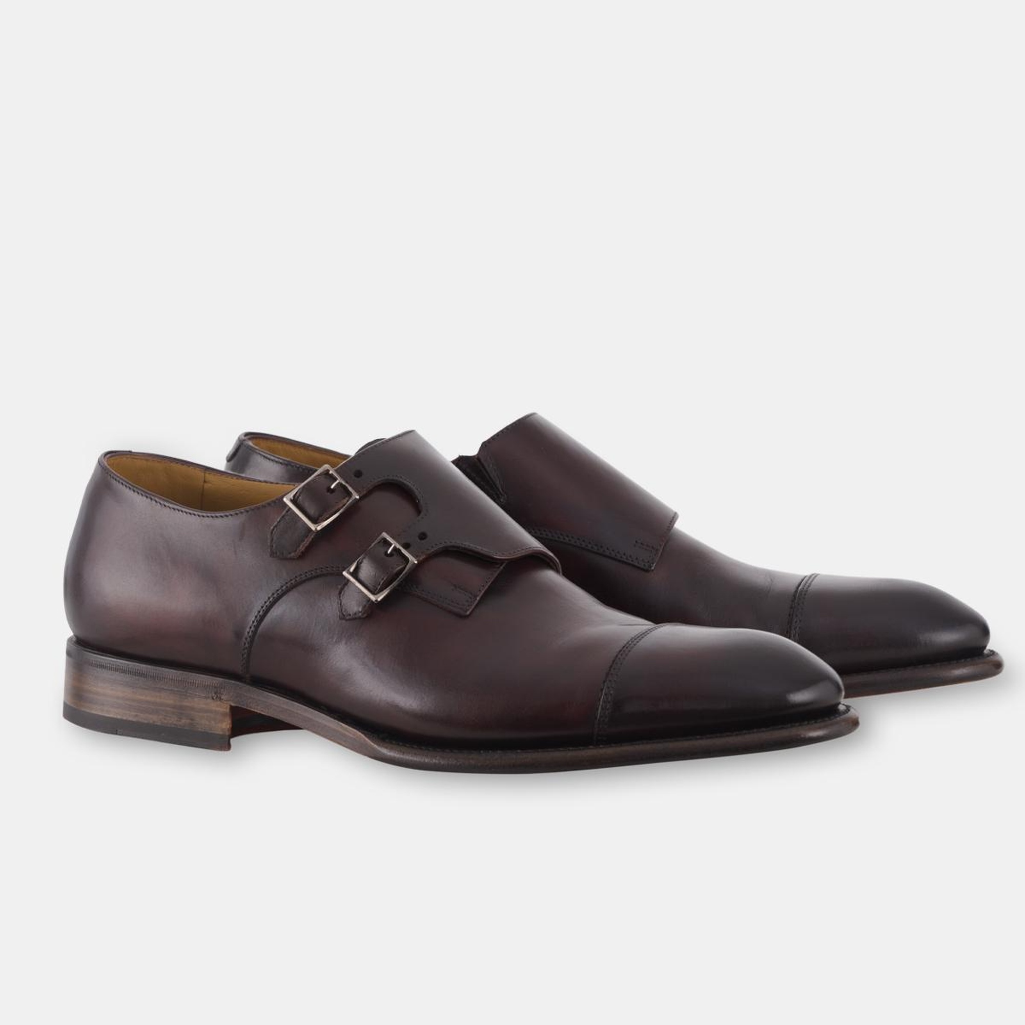 Erkek Kahverengi Deri Tokalı Klasik Ayakkabı