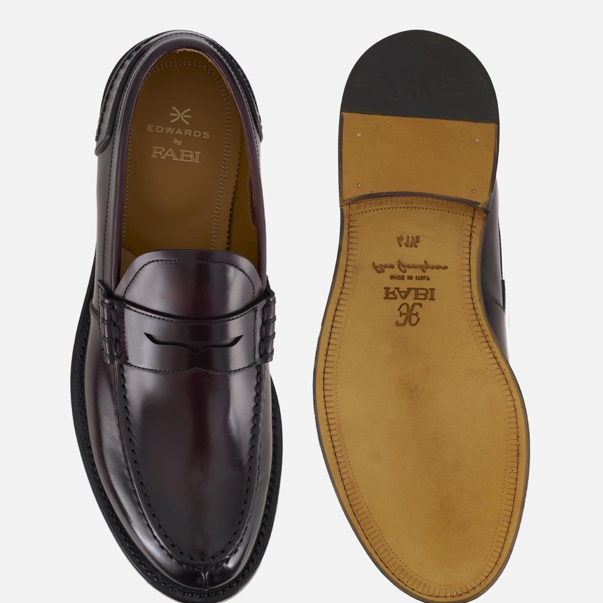 Erkek Bordo Deri Bağcıksız Klasik Ayakkabı