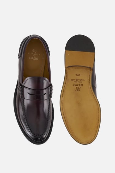  Erkek Bordo Deri Bağcıksız Klasik Ayakkabı