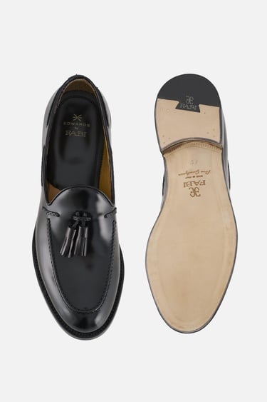  Erkek Siyah Deri Püsküllü Klasik Ayakkabı