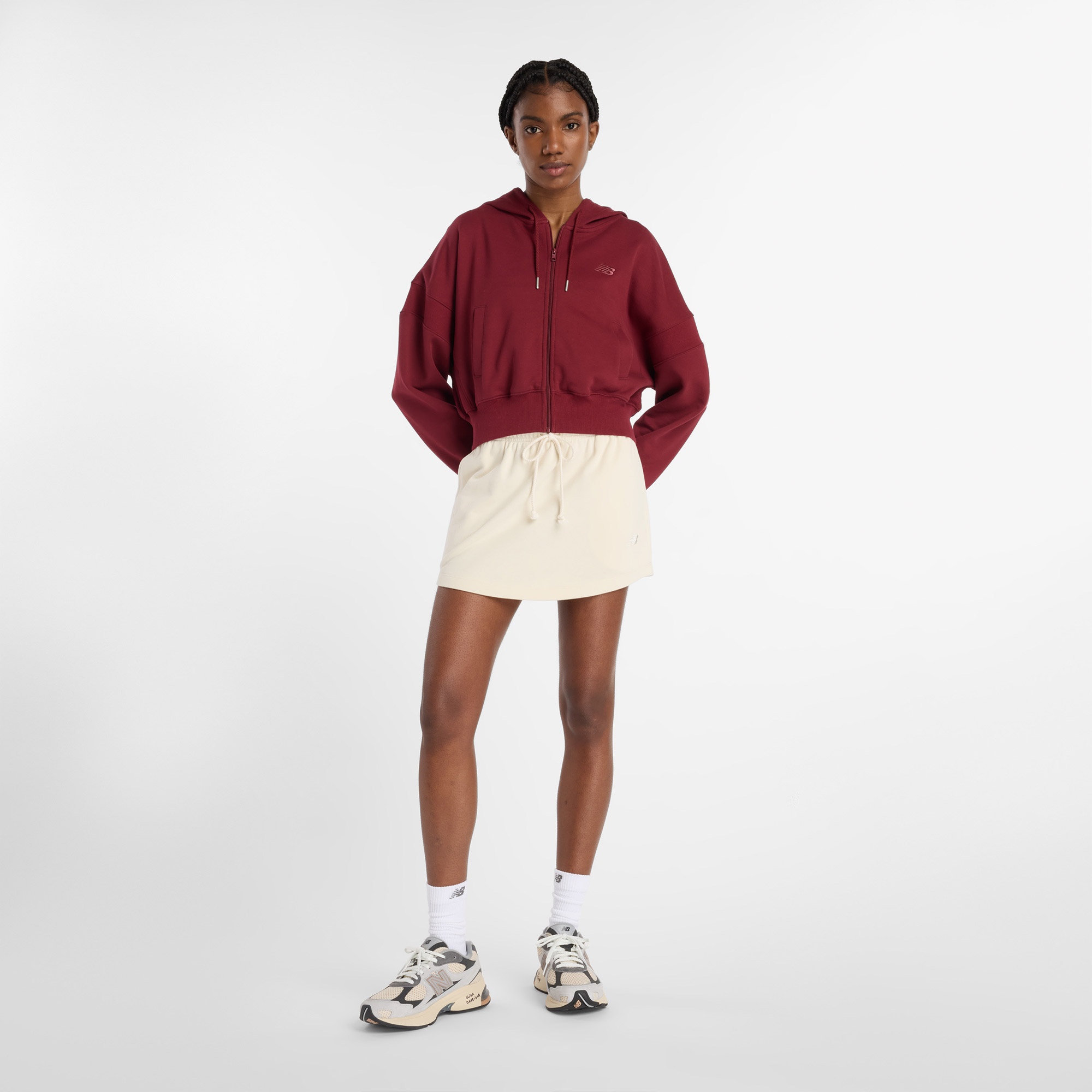 New Balance French Terry  Kadın Bordo Sweatshirt