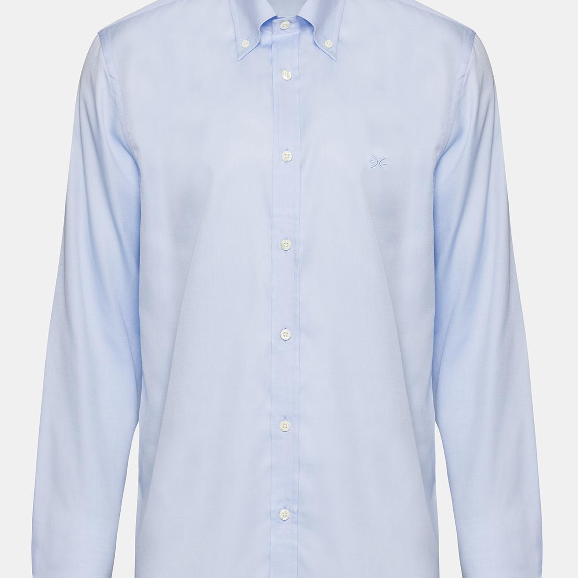 Erkek Mavi Oliver Fit Düğmeli Yaka Klasik Gömlek