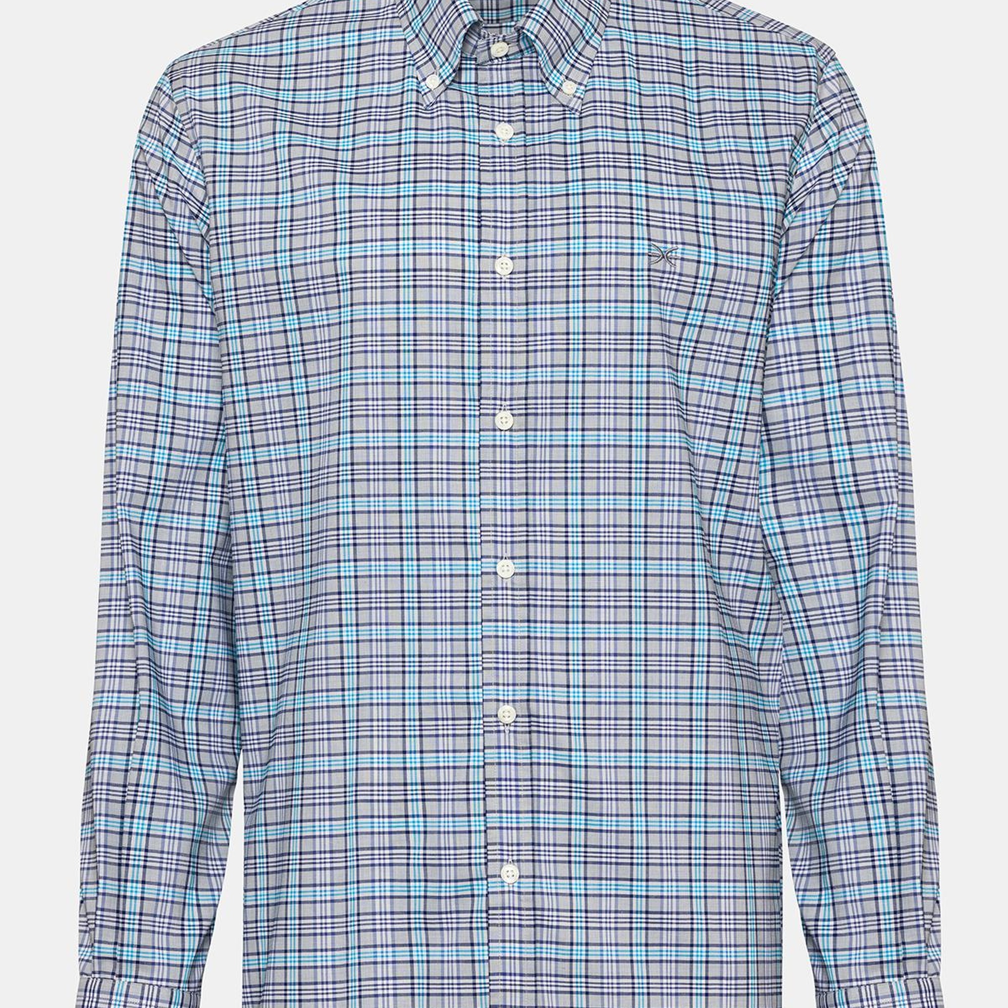 Erkek Turkuaz Cooper Fit Düğmeli Yaka Spor Gömlek