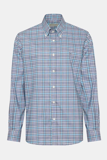  Erkek Turkuaz Cooper Fit Düğmeli Yaka Spor Gömlek