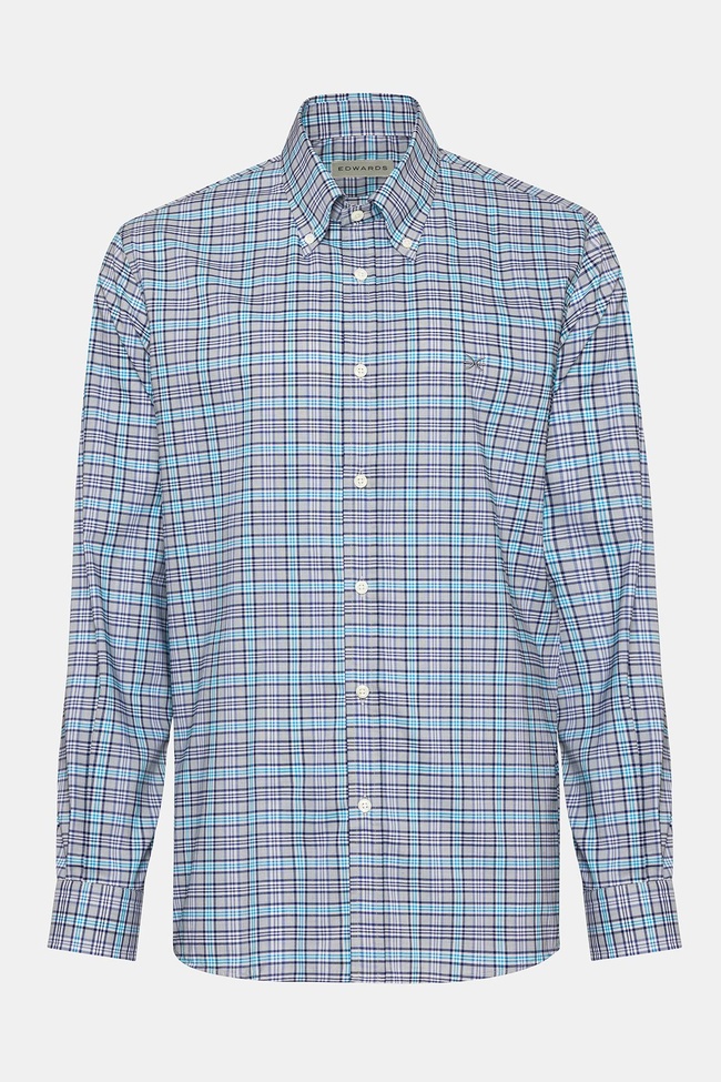  Erkek Turkuaz Cooper Fit Düğmeli Yaka Spor Gömlek