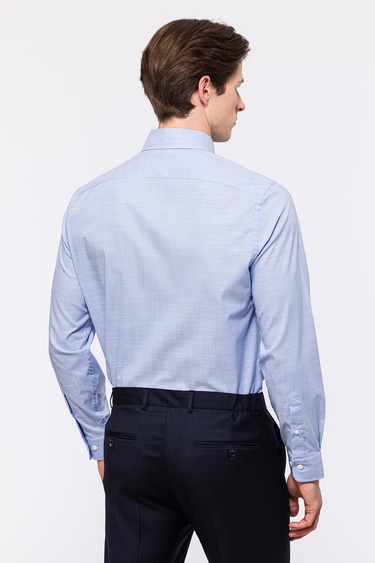  Erkek Açık Mavi Cooper Fit Düğmeli Yaka Spor Gömlek