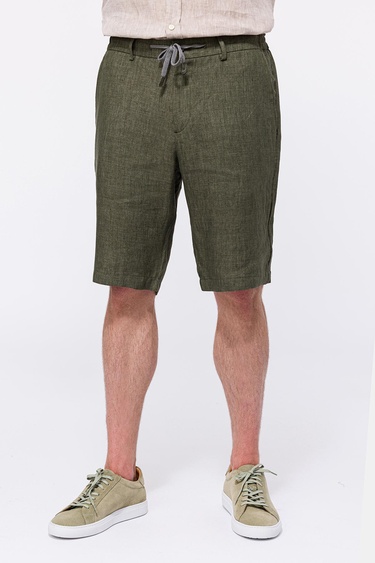  Erkek Haki Keten Chino Şort
