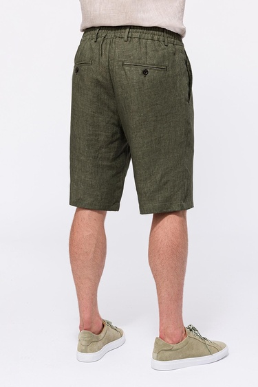  Erkek Haki Keten Chino Şort