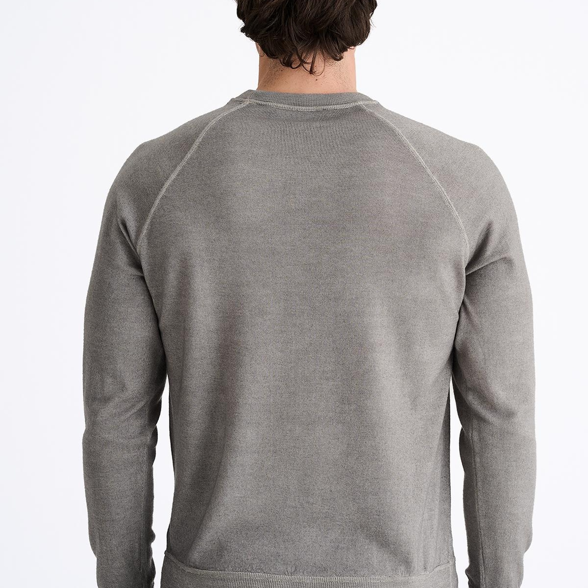 Erkek Açık Yeşil 140's Yün Bisiklet Yaka Kazak