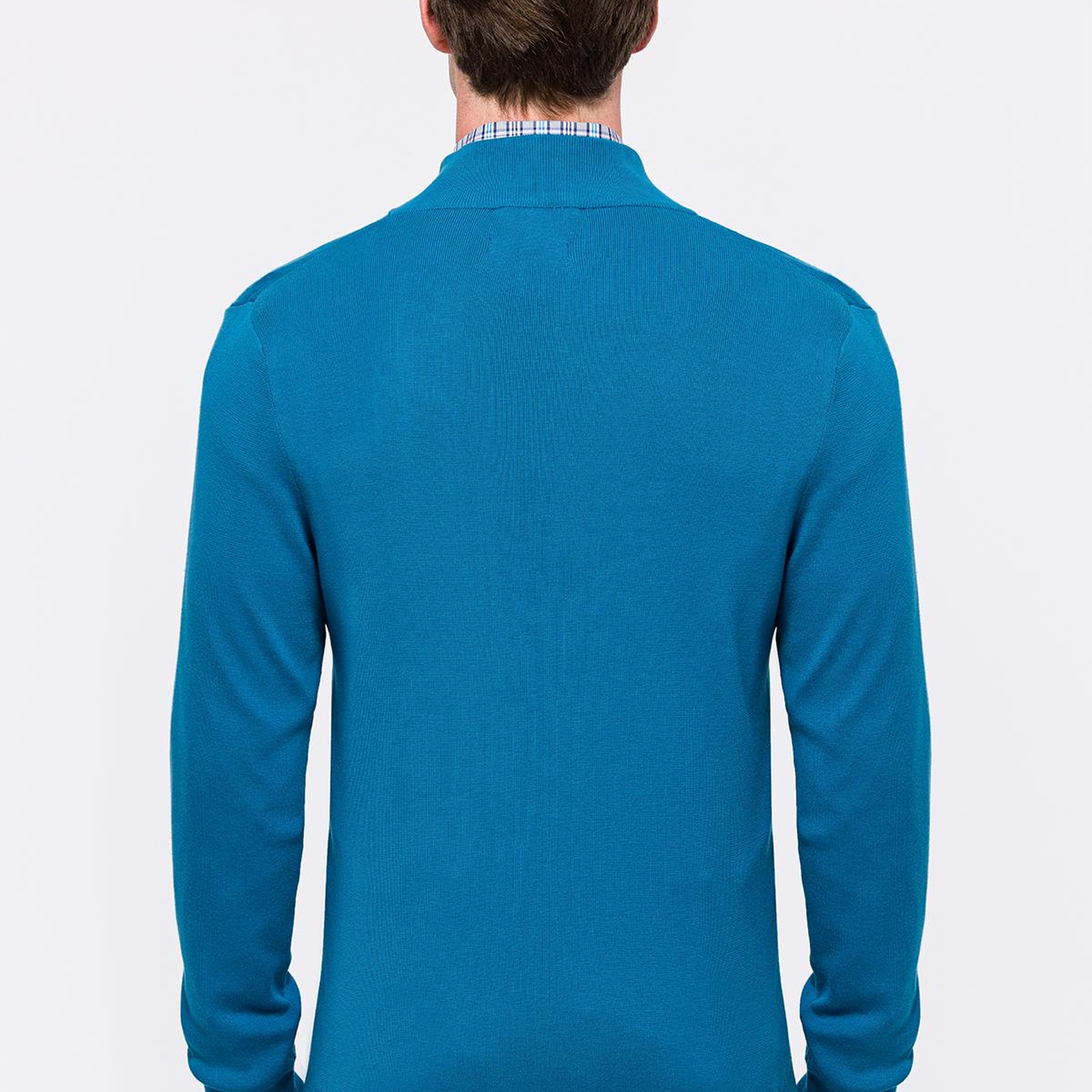 Erkek Petrol Organik Pamuklu Fermuarlı Hırka