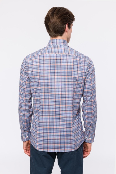  Erkek Turuncu Cooper Fit Düğmeli Yaka Spor Gömlek