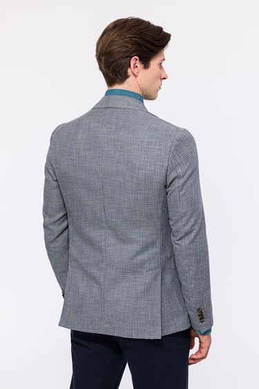  Erkek Vitale Barberis Turkuaz Yün Spor Ceket