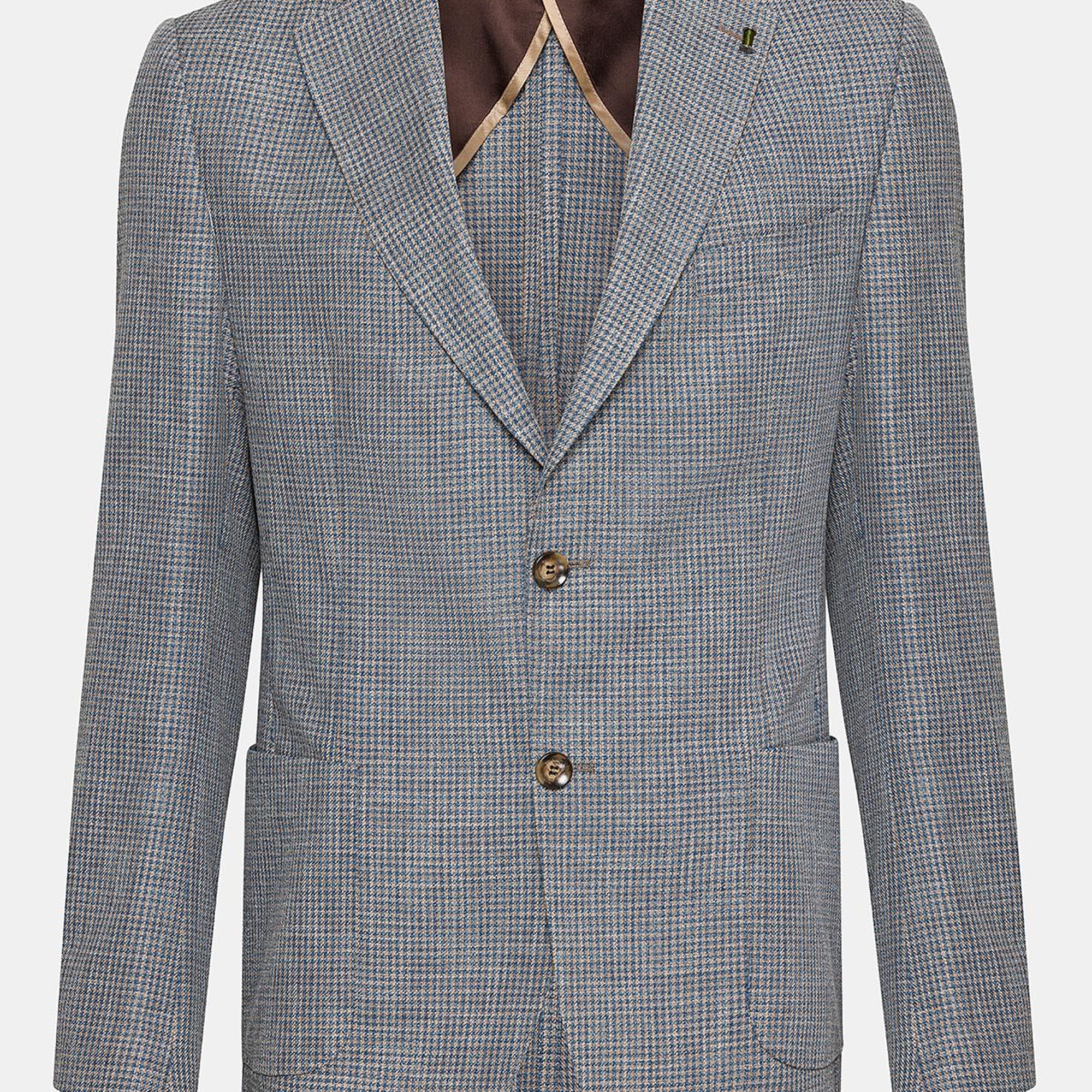 Erkek Vitale Barberis Turkuaz Yün Spor Ceket