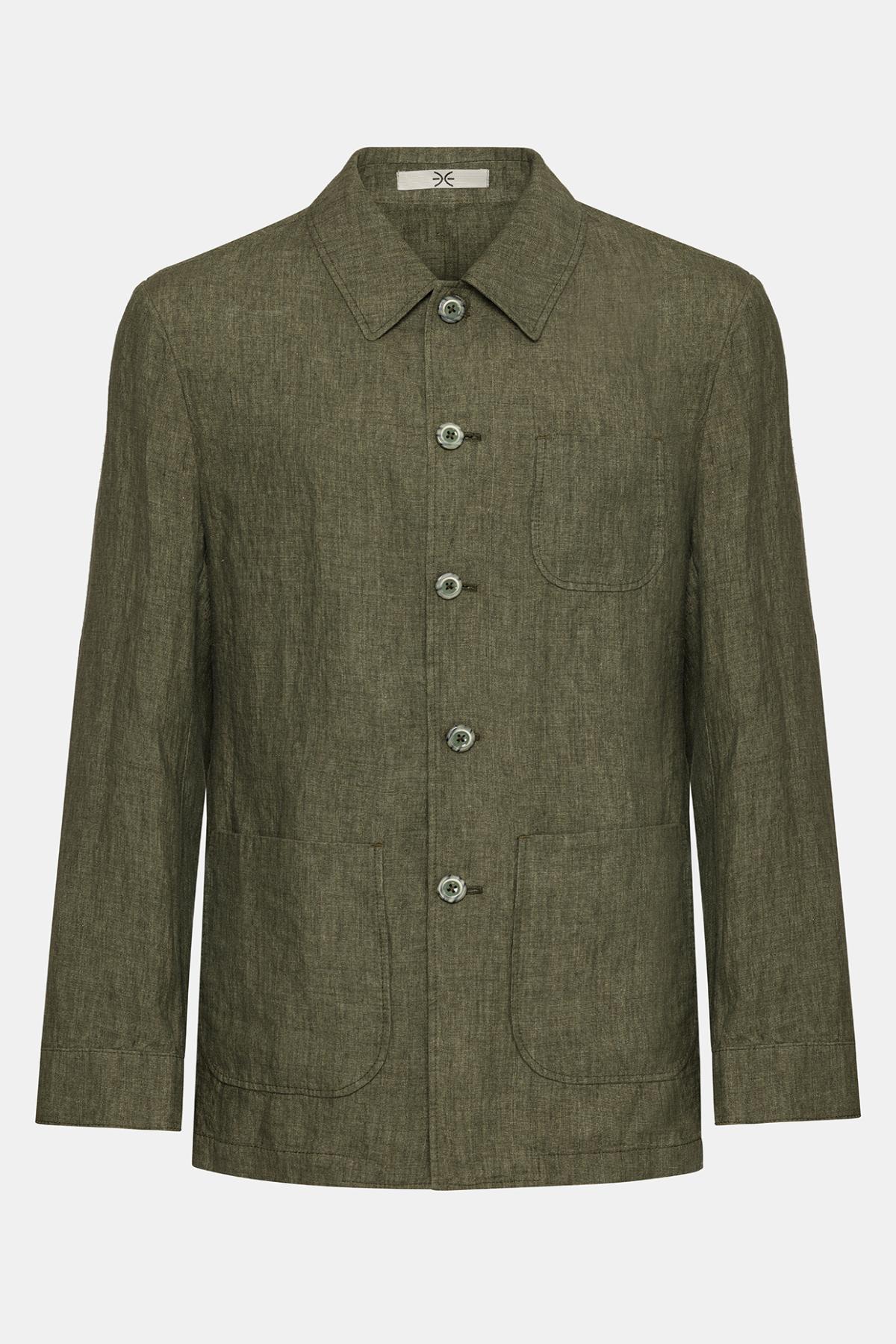  Erkek Haki Leomaster Casual Keten Ceket