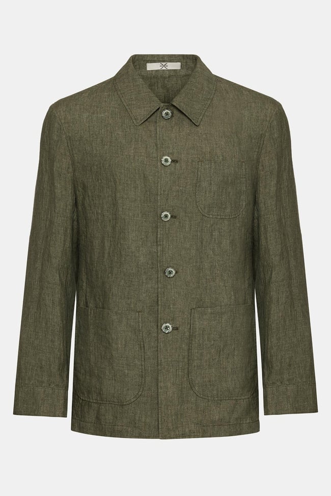  Erkek Haki Leomaster Casual Keten Ceket