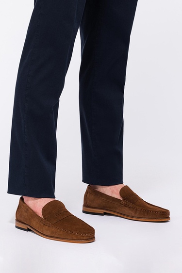 Erkek Kahverengi Süet Loafer