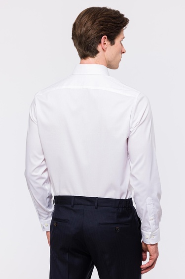  Erkek Beyaz Oliver Fit Düğmeli Yaka Non-Iron Oxford Spor Gömlek