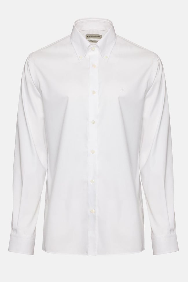  Erkek Beyaz Oliver Fit Düğmeli Yaka Non-Iron Oxford Spor Gömlek